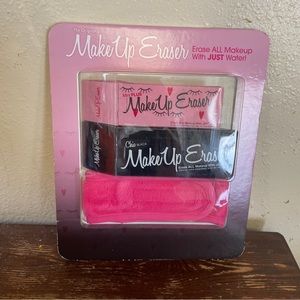NEW THE ORIGINAL Make up eraser 3 piece set headband chic black & mini.